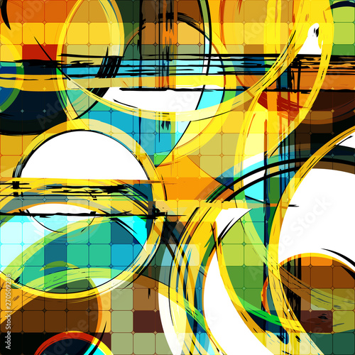 Abstract geometric colored background in the style of graffiti. Qualitative illustration for your design.