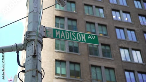 One way road sign in New York city photo