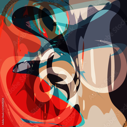 Abstract geometric colored background in the style of graffiti. Qualitative illustration for your design.