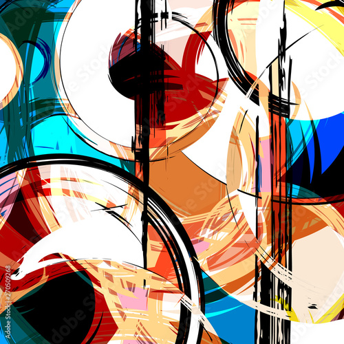 Abstract geometric colored background in the style of graffiti. Qualitative illustration for your design.
