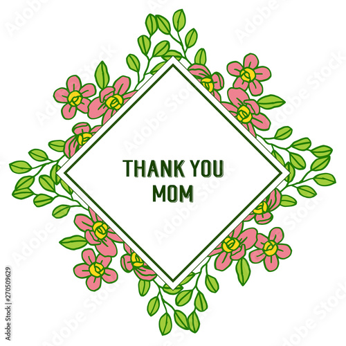 Wallpaper Mural Vector illustration design of card thank you mom for ornate leaf wreath frame Torontodigital.ca