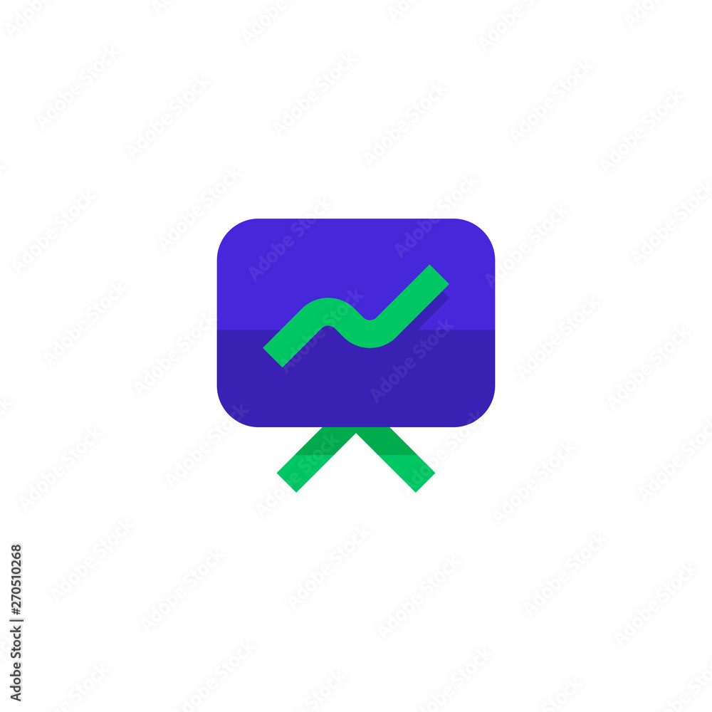 growth presentation meeting icon design. screen with growing line graph symbol. simple clean professional business management concept vector illustration design. growth presentation meeting icon design. screen with growing line graph symbol. simple clean professional business management concept vector illustration design.