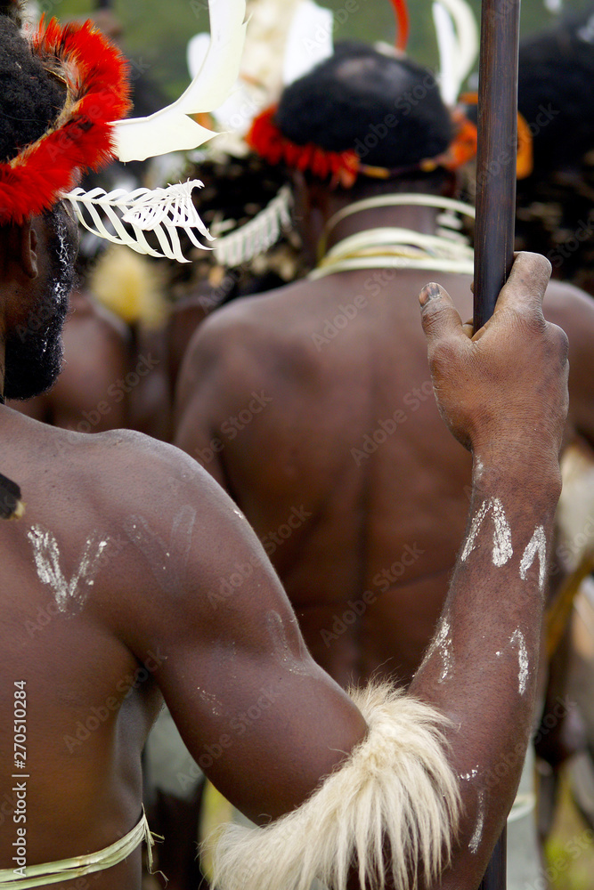 Φωτογραφία dani people during tribe festival in wamena-baliem valley-papuasia-indonesia