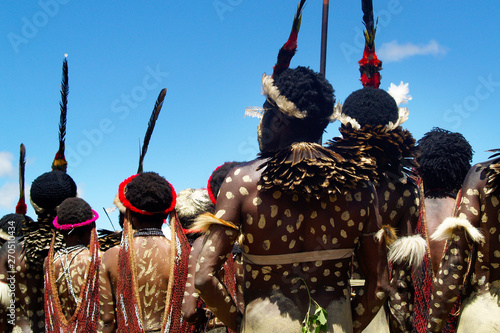 dani people during tribe festival in wamena-baliem valley-papuasia-indonesia photo