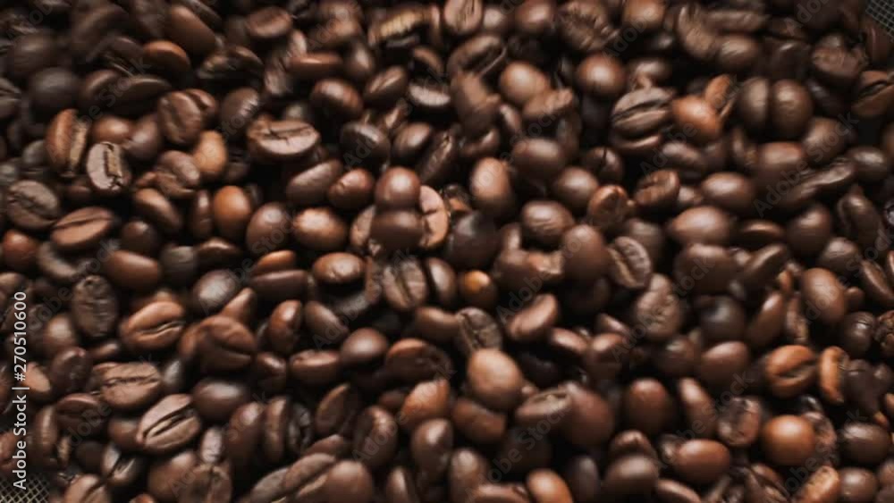 Mixing Coffee Beans. Close-up. Mixing Coffee Beans. Close-up.