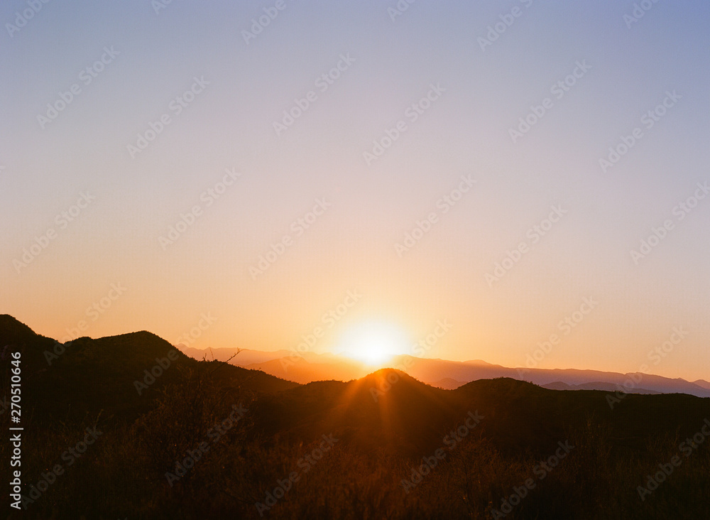 Sunset over the mountains in Santa Clarita