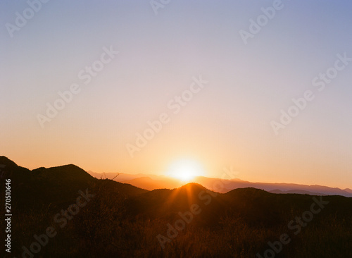 Sunset over the mountains in Santa Clarita