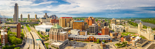 Aerial panorama of Albany, New York downtown. Albany is the capital city of the U.S. state of New York and the county seat of Albany County photo