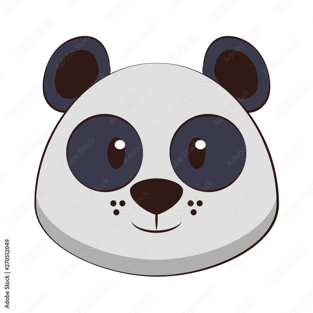 Fototapeta premium Panda head wildlife cute animal cartoon
