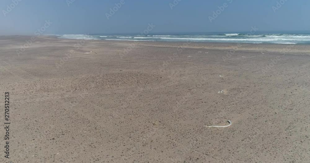 4K aerial fly over view from the shoreline of the Skeleton Coast into the breaking waves of the Atlantic ocean,Namibia 4K aerial fly over view from the shoreline of the Skeleton Coast into the breaking waves of the Atlantic ocean,Namibia