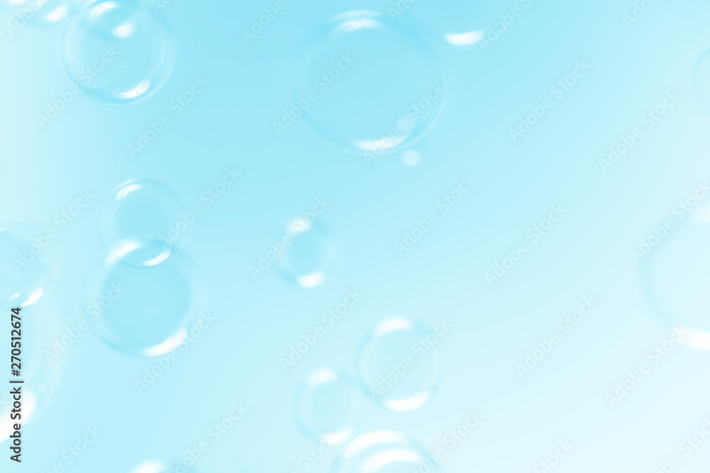 soap bubbles on a blue background.