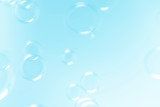 soap bubbles on a blue background.