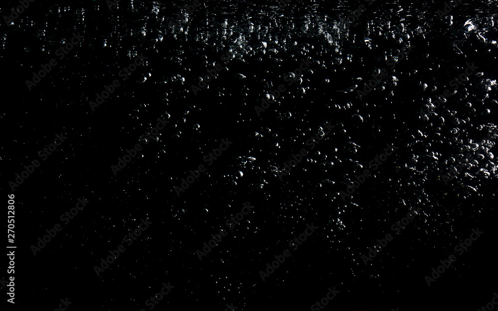 air bubbles water splash on black background. air bubbles water splash on black background.