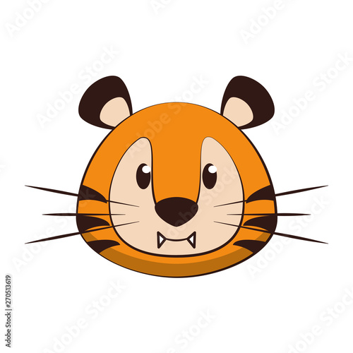 Fototapeta Naklejka Na Ścianę i Meble -  Tiger head wildlife cute animal cartoon