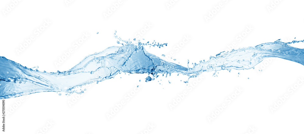Fototapeta Plusk wody, plusk wody na białym tle, plusk niebieskiej wody,