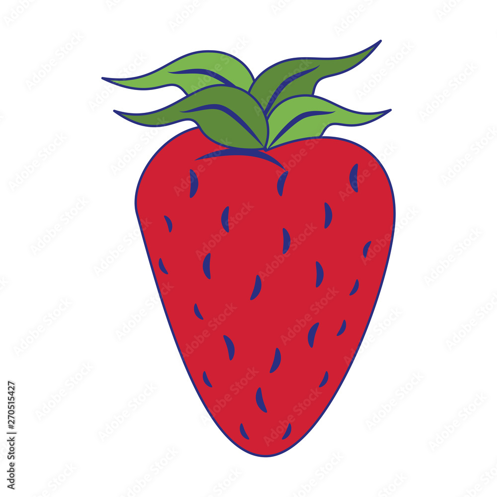 Strawberry fresh fruit isolated cartoon blue lines Strawberry fresh fruit isolated cartoon blue lines