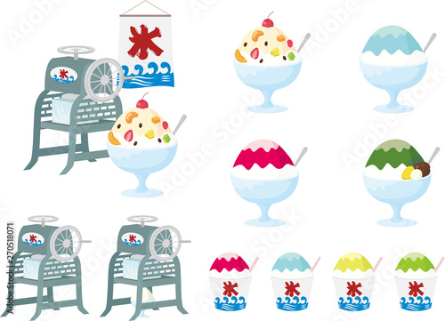 Japanese shaved ice machine set