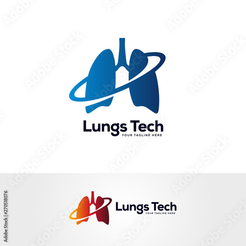 human lungs logo designs template, lungs technology logo design vector, respiratory system logo designs