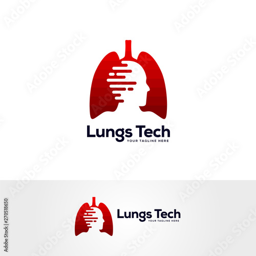 human lungs logo designs template, lungs technology logo design vector, respiratory system logo designs