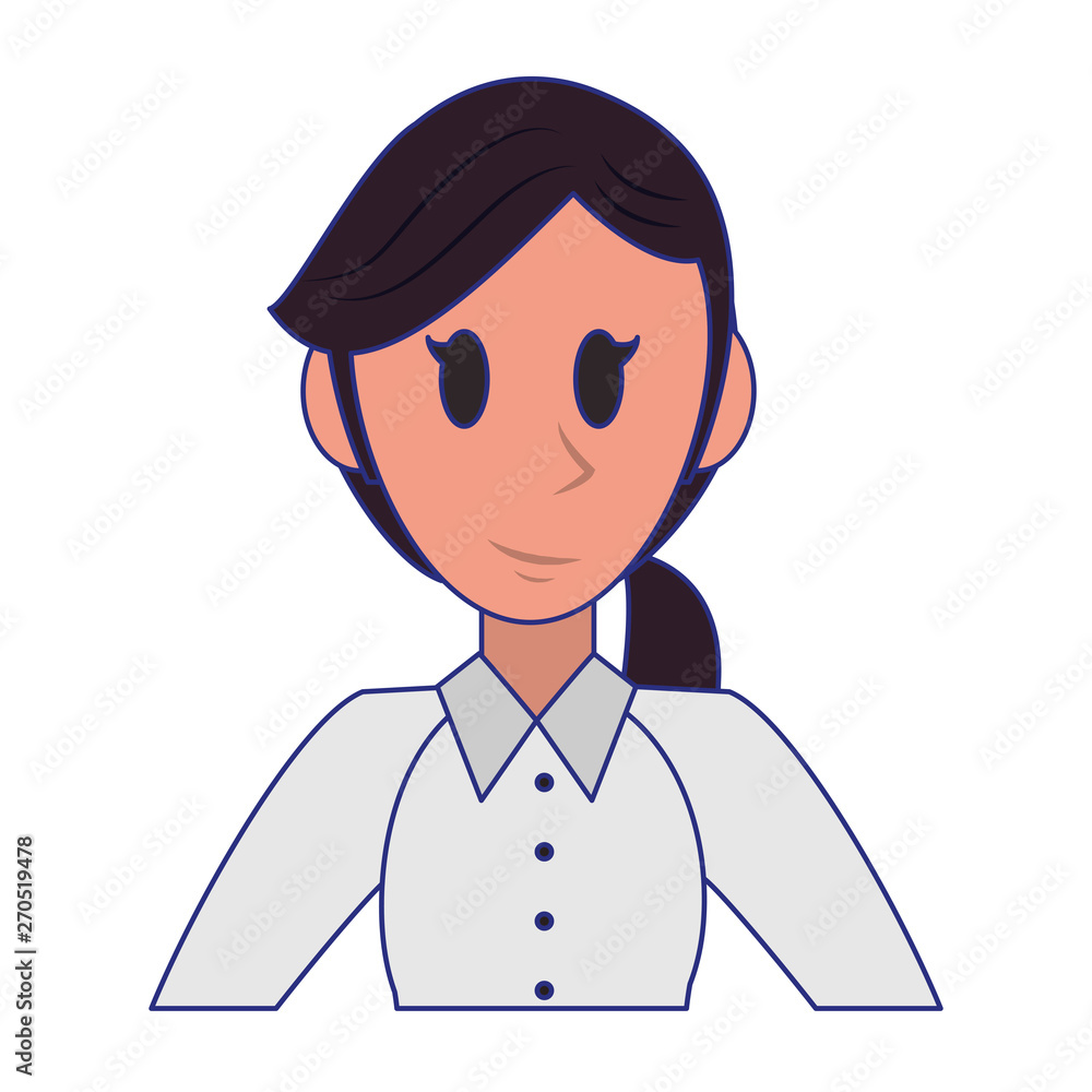 Executive businesswoman character cartoon blue lines Executive businesswoman character cartoon blue lines