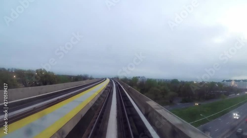 Metro or train in New York, elevated railway photo