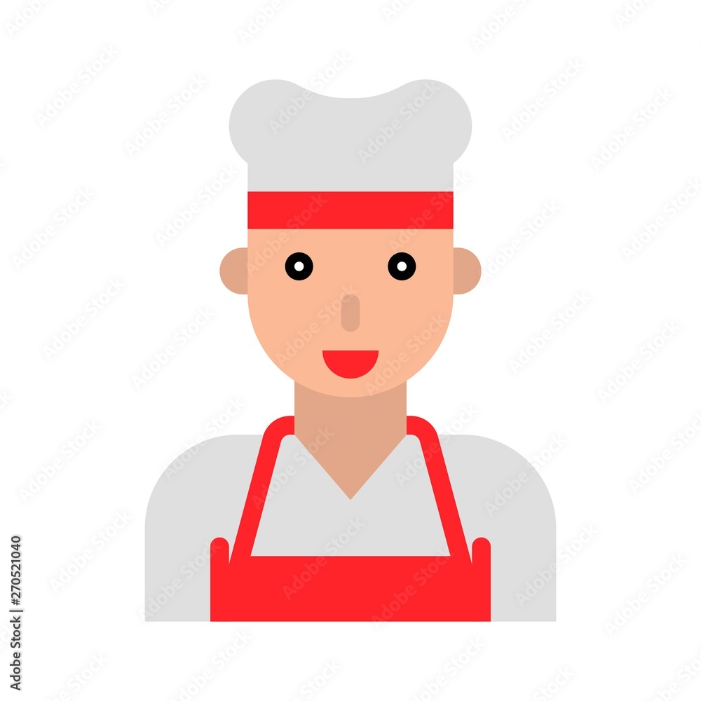 Chef vector, Barbecue related flat style icon Chef vector, Barbecue related flat style icon