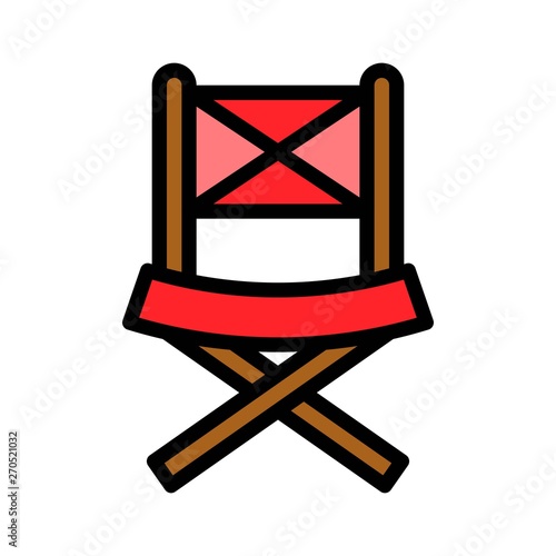 Picnic chair vector, Barbecue related filled style editable stroke icon