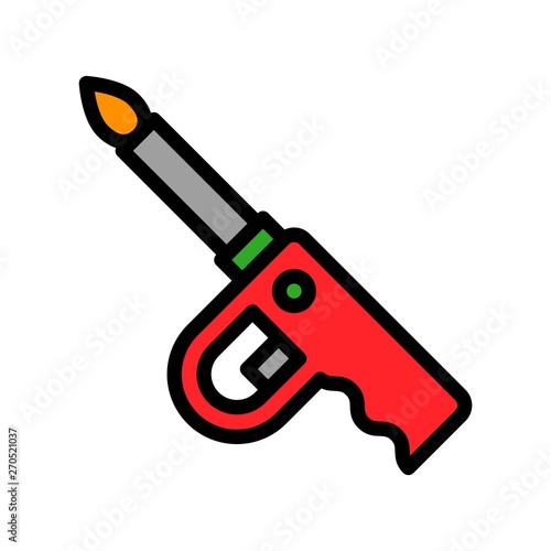 Gas lighter vector, Barbecue related filled style editable stroke icon