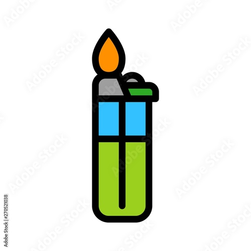 Lighter vector, Barbecue related filled style editable stroke icon