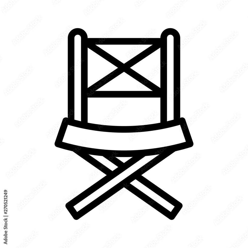 Picnic chair vector, Barbecue related line style editable stroke icon Picnic chair vector, Barbecue related line style editable stroke icon