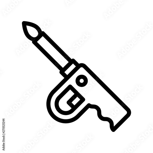 Gas lighter vector, Barbecue related line style editable stroke icon