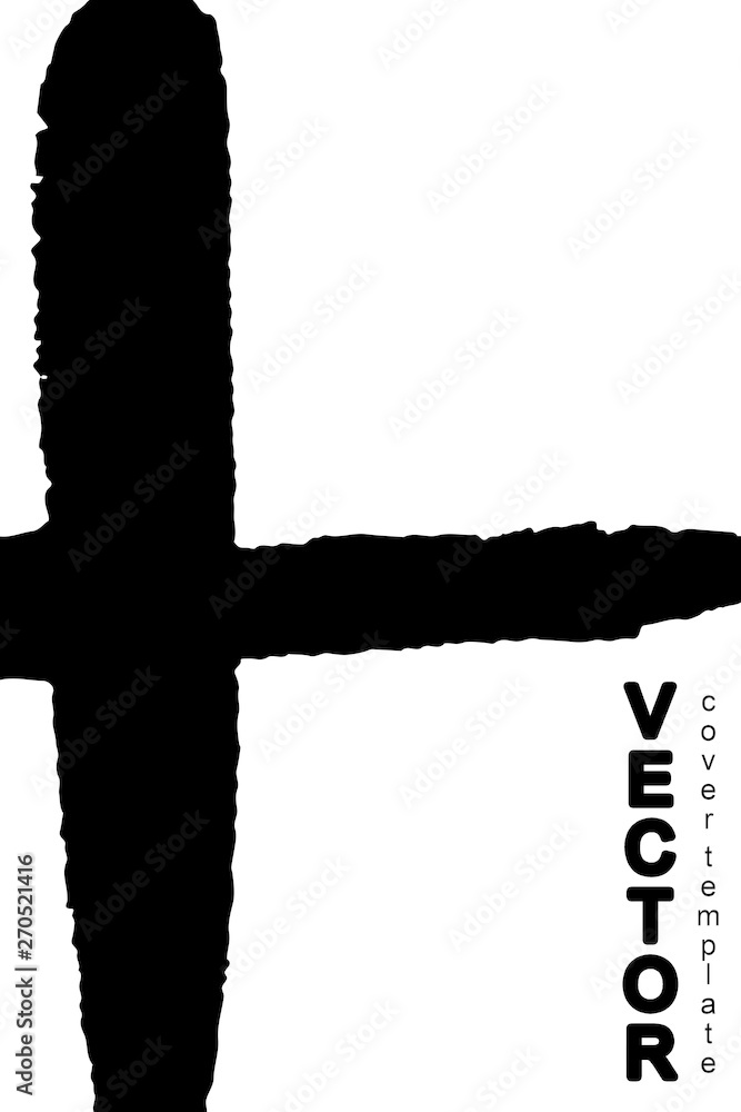 Black brush stroke on white background. Template for book cover, poster, label. Grunge stripe vector illustration Black brush stroke on white background. Template for book cover, poster, label. Grunge stripe vector illustration