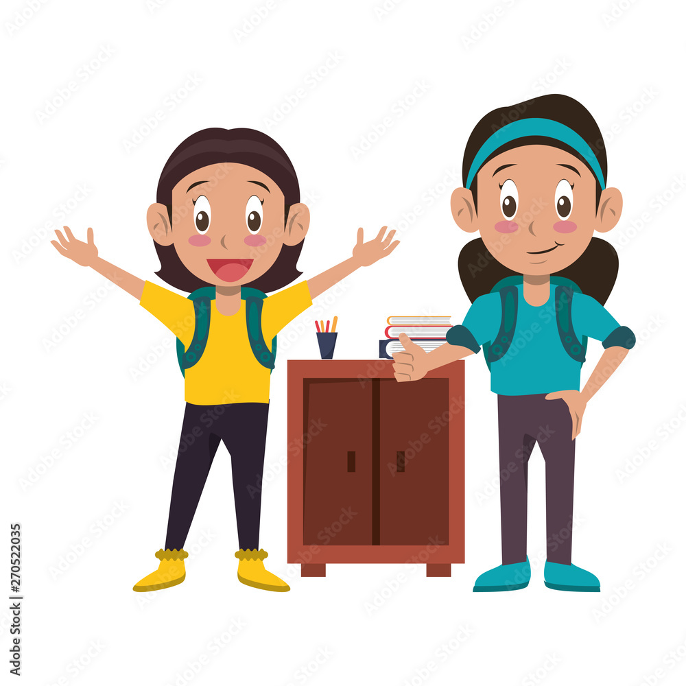 Students kids in school cartoon Students kids in school cartoon