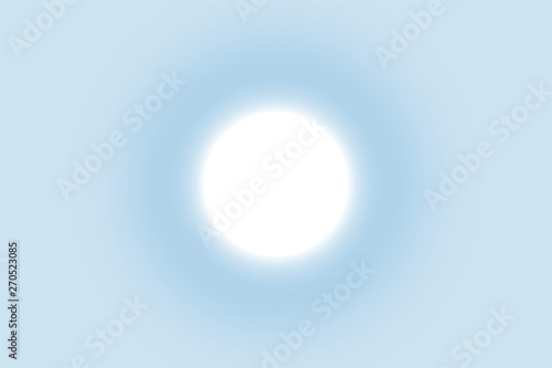 Bright white sun shines in the clear blue sky on abstract background design