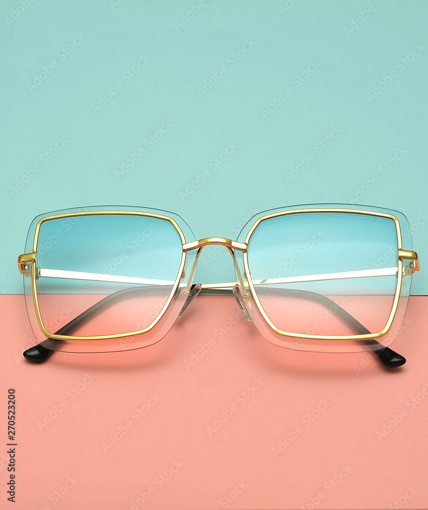 Stylish sunglasses on colorful background. Stylish sunglasses on colorful background.