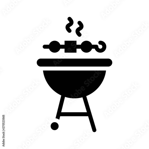 Barbecue grill vector, Barbecue related solid style icon