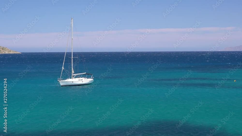 Greece Island 4K Travel Video. Boat Blue Water Ocean Sea Coast. Yachting Video Boat Blue Water Ocean Sea Coast Greece Island 4K Travel Video. Boat Blue Water Ocean Sea Coast. Yachting Video Boat Blue Water Ocean Sea Coast