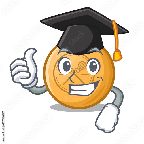 Graduation cartoon lacrosse balls are placed in field