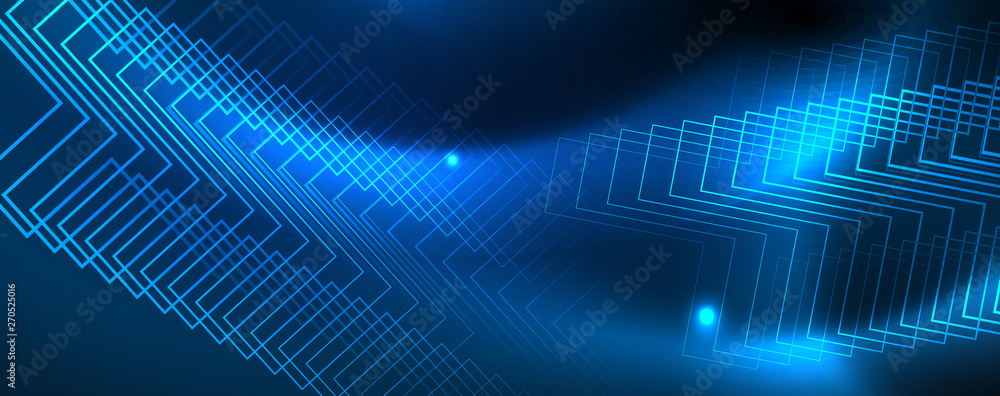 Neon glowing techno lines, hi-tech futuristic abstract background template, vector Neon glowing techno lines, hi-tech futuristic abstract background template, vector