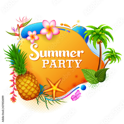 illustration of Summer time poster wallpaper for fun party invitation banner template