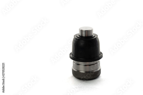 Automotive suspension ball joint on a white background