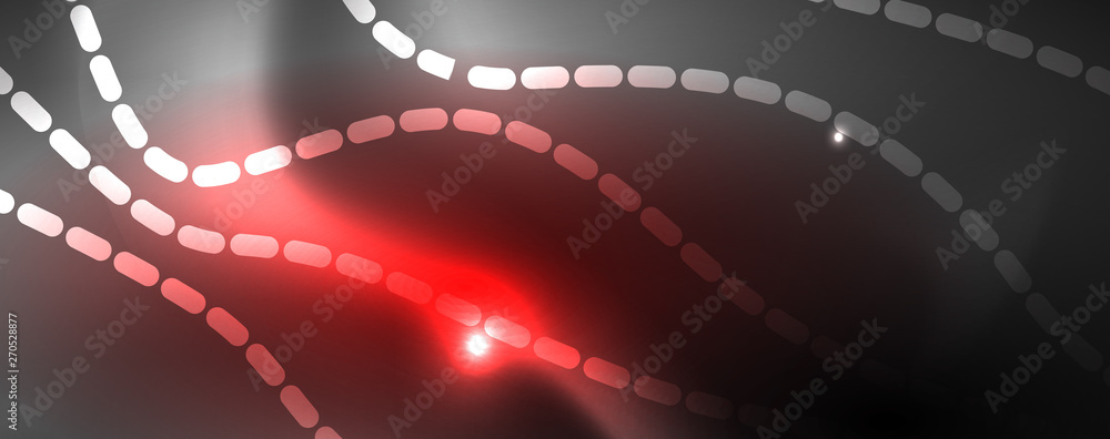 Obraz premium Neon vector wave lines abstract background, magic futuristic techno design