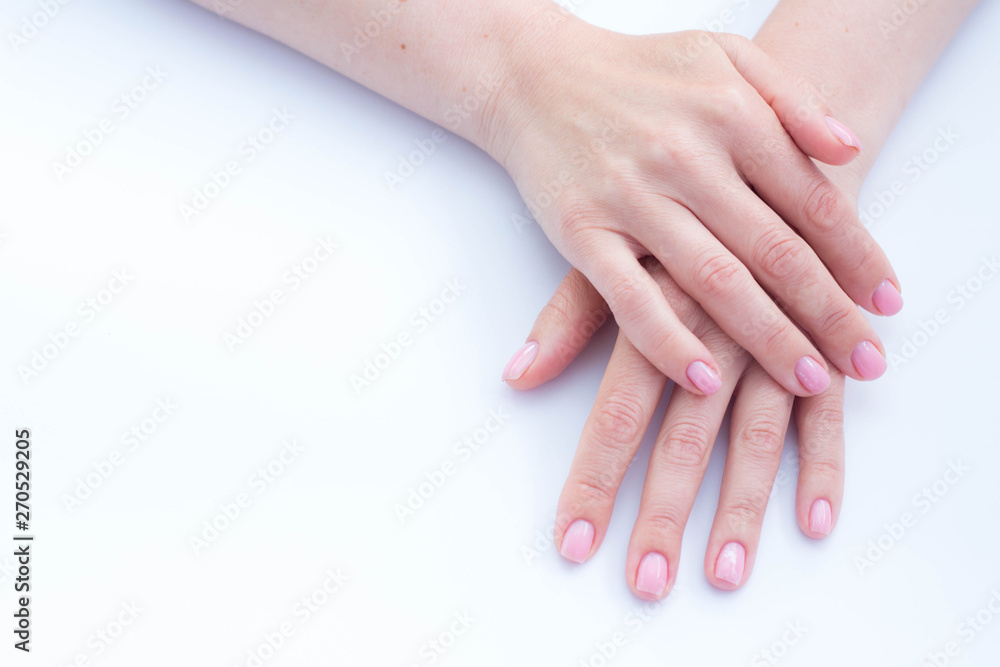 beautiful soft hands of a woman and handcream skincare