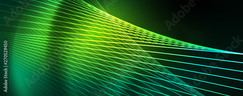 Vector neon light lines concept, abstract background