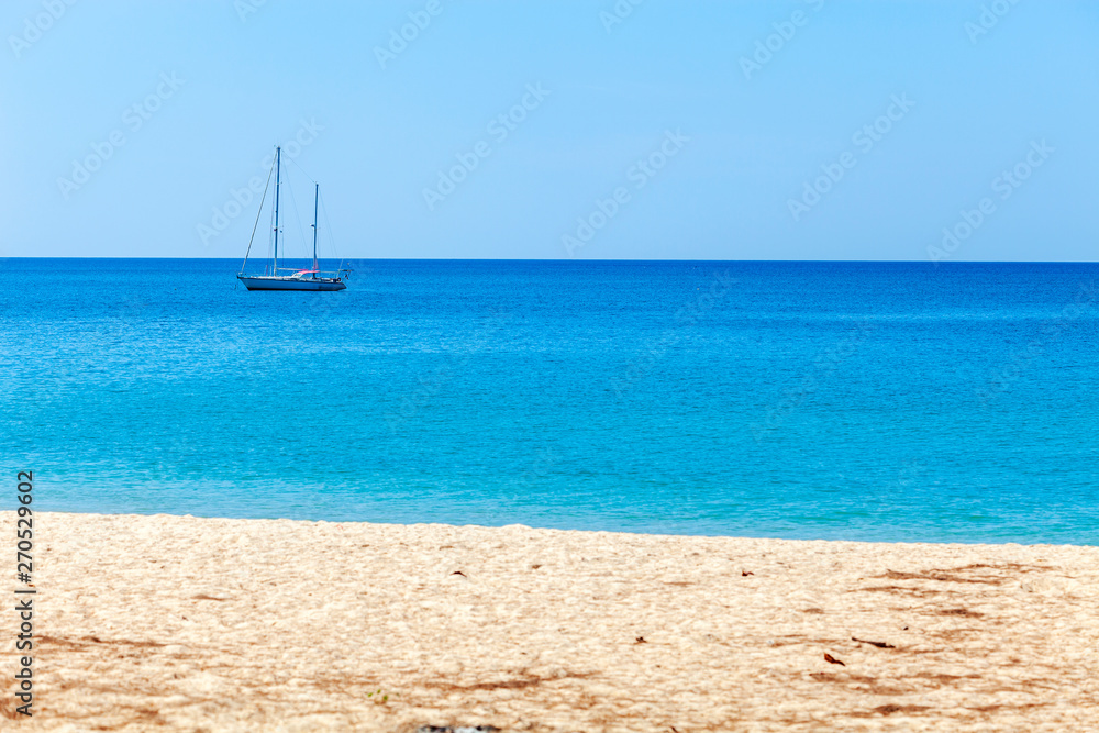 Sailing boats in tropical sea beautiful beach in phuket thailand Sailing boats in tropical sea beautiful beach in phuket thailand