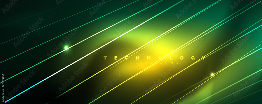 Vector neon light lines concept, abstract background Vector neon light lines concept, abstract background