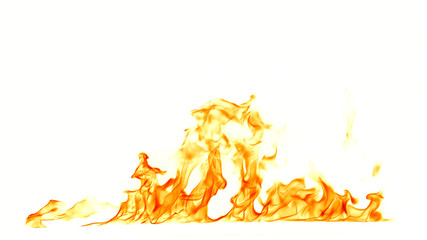 Fire flames isolated on white background.