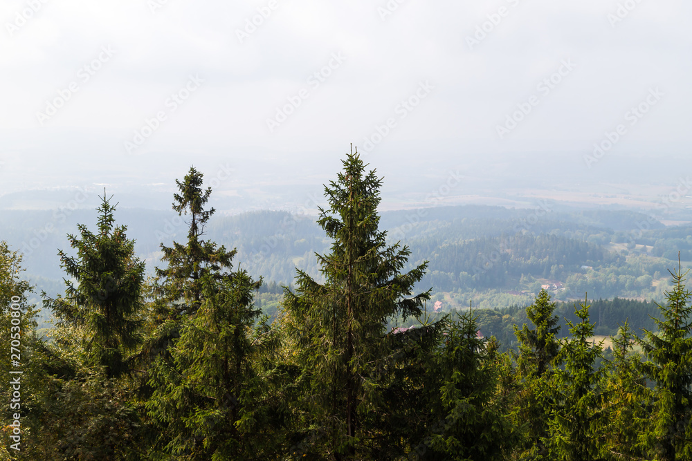 Mountain landscape with valley below. View from height