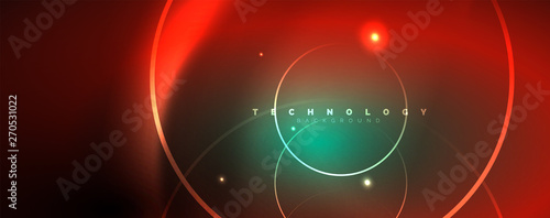 Shiny neon lines template - northern lights glowing blur lines. Futuristic style glow neon 80s disco club or night party techno template