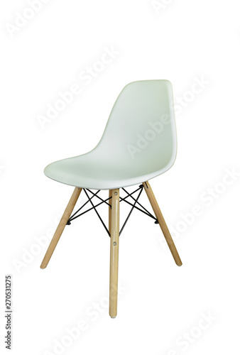 White modern chair isolated on white background